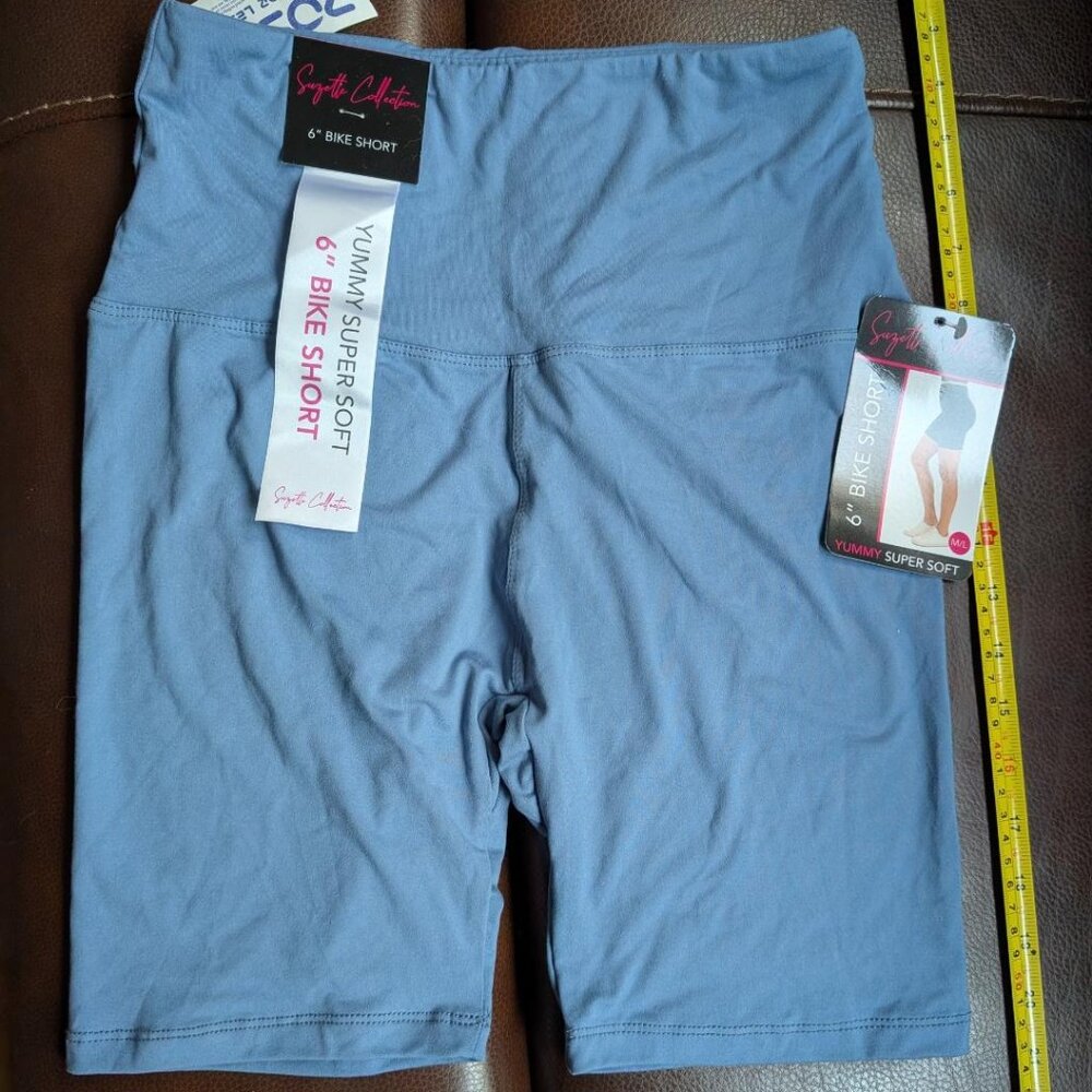 Brand New with Tags Suzette Collections Light Blue Byker Shorts. Size M/L